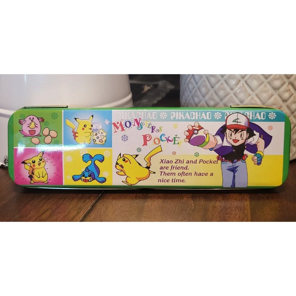 Lot Of 2 Rare Pokemon Pocket Monsters Tin Pencil Cases With Removable Trays